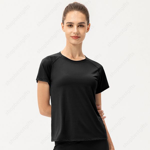Camiseta clássica de camiseta seca feminina designer de nylon casual tshirts respiráveis ​​esportes ao ar livre, correndo, tampes de camisetas size s-3xl para mulheres