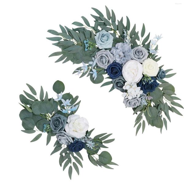 Fiori decorativi 2x arco nuziale fiore Swag centrotavola tavolo composizione floreale foglie verdi