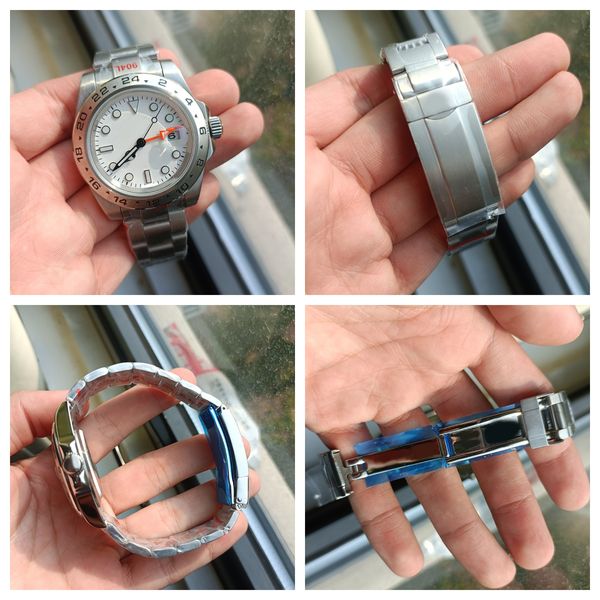 Orologio meccanico automatico da uomo cool 40MM acciaio inossidabile quadrante argentato orologio di alta qualità zaffiro impermeabile classico cinturino pieghevole montre de luxe dhgate