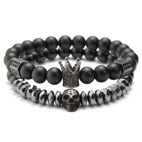 Strand Strands Strands Europa e America -Selling Plening Bracelet Micro -Inchaid Zircon Crown Skull Suit Men's Men's