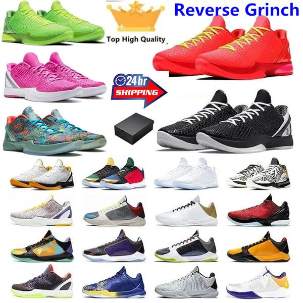 Com caixa 6 Protro Reverse Grinch Men tênis de basquete 4 Black Mamba University Gold 8 Radiant Emerald What If White Mambacita Bruce Lee Grande palco caos Prelúdio Atlético