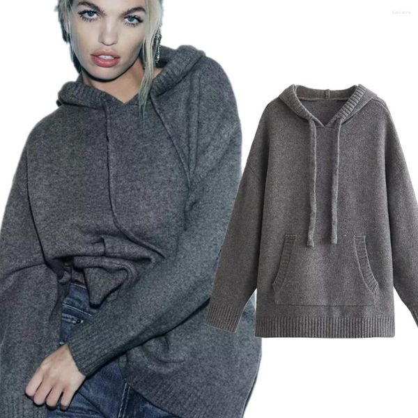 Frauen Hoodies Elmsk Herbst Und Winter Mode Gestrickte Perle Pullover Pullover Mit Kapuze Sweatshirt Frauen