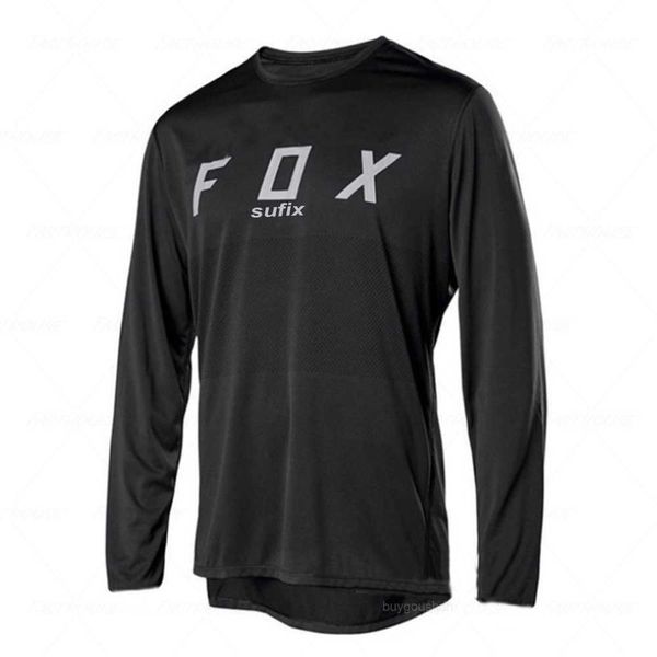 Herren T-Shirts Sufix Fox Sommer MTB Road Motocross Shirt Männer Atmungsaktives Mountainbike MTB Langarm Racing Schnelltrocknendes Radtrikot H23