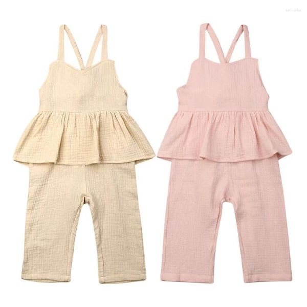 Pantaloni per bambini Bambini per bambini Ruffer Ruffle Solid Trovuit Codice Outfit Summer Clothing