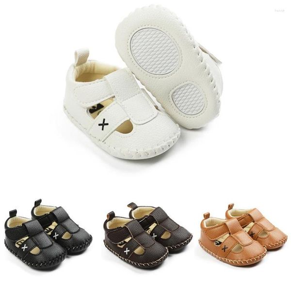 Primi Camminatori 2023 Neonate Ragazzi Antiscivolo In Pelle PU Scarpe Da Passeggio Cinturino Con Fibbia Suola Morbida Solido Infantile Slip-on Calzino 0-18 Mesi