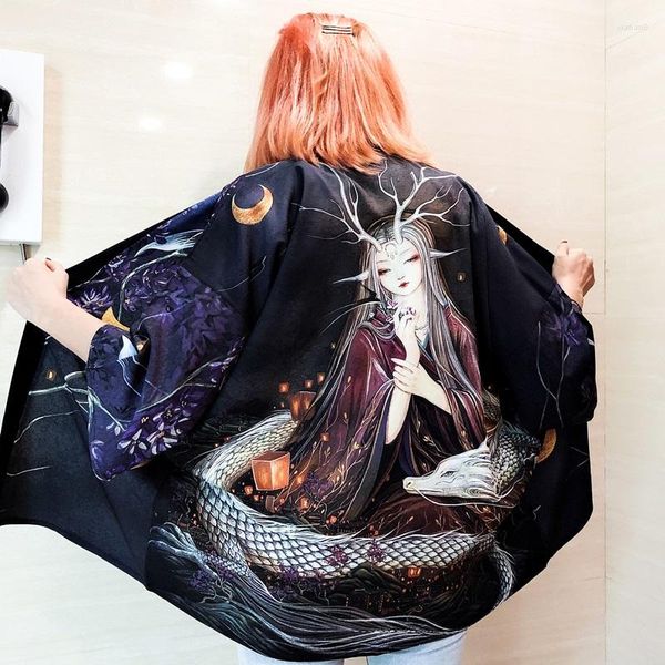 Damenblusen Koreanische Kleidung Streetwear Weiches Mädchen Ästhetische Ullzang Kleidung Kimono Cardigan Tops Für Frauen Bluse Shirt Haori Weiblich