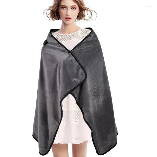 Одеяла электрическая шаль с USB-интерфейсом зимнее теплое одеяло с подогревом перезаряжаемая накидка согревающий коврик для спины для женщин мужчин детей