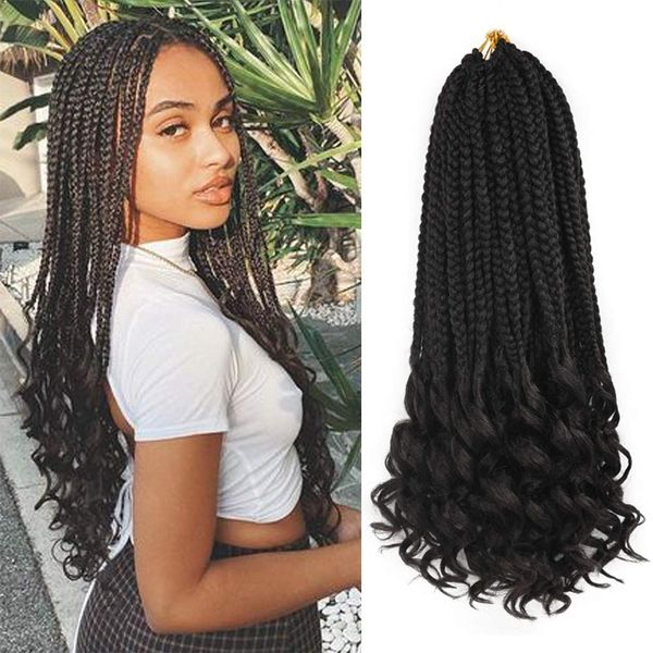 Crochet Goddess Box Braids With Curly Ends Bohemian Box Braids Crochet Hair Ombre Braiding Hair Extensions