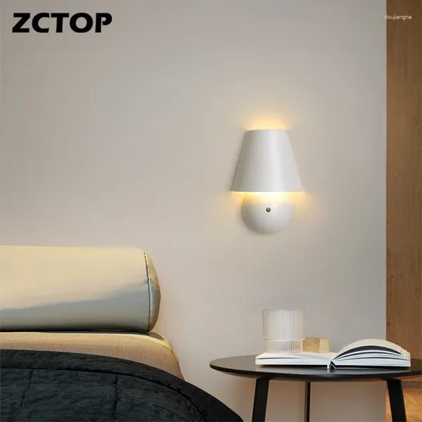 Lampada da parete LED Touch Lampada da comodino con interruttore per soggiorno Arredamento camera da letto Sconce Bianco/Blu/Rosa/Verde 8W 220V