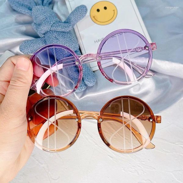 Occhiali da sole Rotondi di lusso Creatività Bambino Bambini Gradiente Occhiali belli Ragazzi Ragazze Occhiali da vista Bambini Vintage Lentes De Sol Mujer