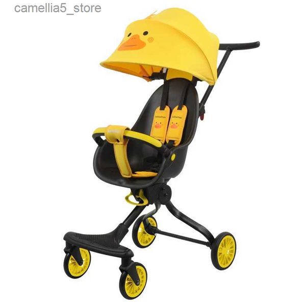 Passeggini # Passeggino di lusso pieghevole passeggino a quattro ruote carrello per bambini guscio d'uovo Passeggino con accessori per neonati comfort Q231116