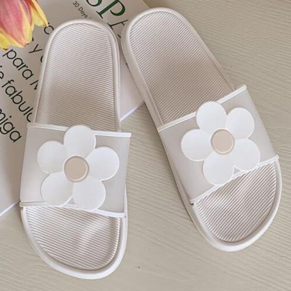 Hausschuhe Frauen Blume Flip-Flops Sommer Sandalen Weibliche PVC Nette Mädchen Komfort Casual Weichen Boden Wohnungen Schuhe Damen Qq