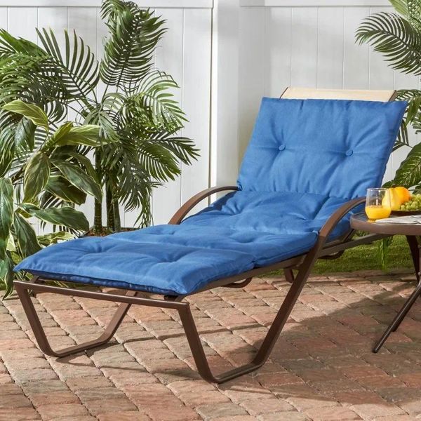 Подушка Greendale Home Fashions 72 x 25 дюймов Marine Blue от легкого шезлонга на открытом воздухе, подушка для шезлонга