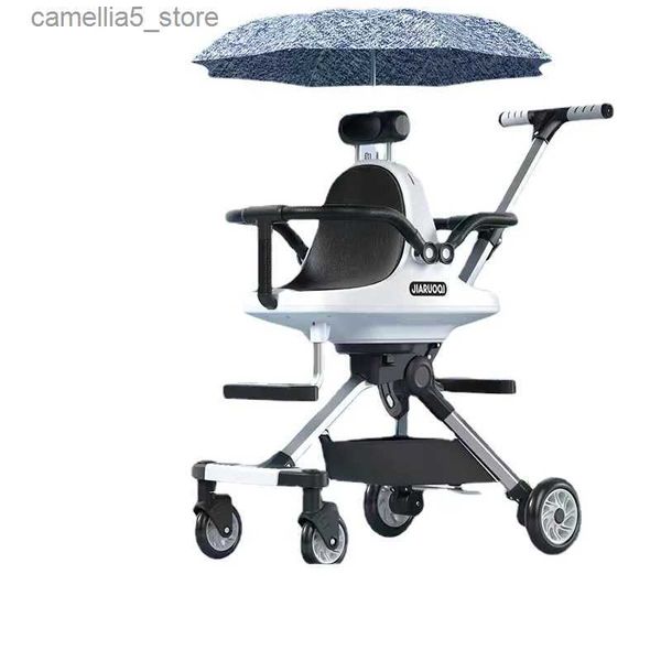 Passeggini # Nuovo Passeggino doppio trolley per auto Passeggino pieghevole portatile Due bambini Carrello per bambini Passeggino Passeggino leggero con parasole Q231116