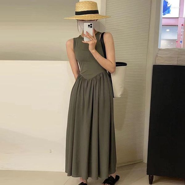 Casual Kleider HOUZHOU Vintage Y2k Langes, Figurbetontes Kleid Frauen Koreanische Mode Ästhetisch Schick Und Elegant Korsett Einfaches Schwarzes Sommerkleid Harajuku