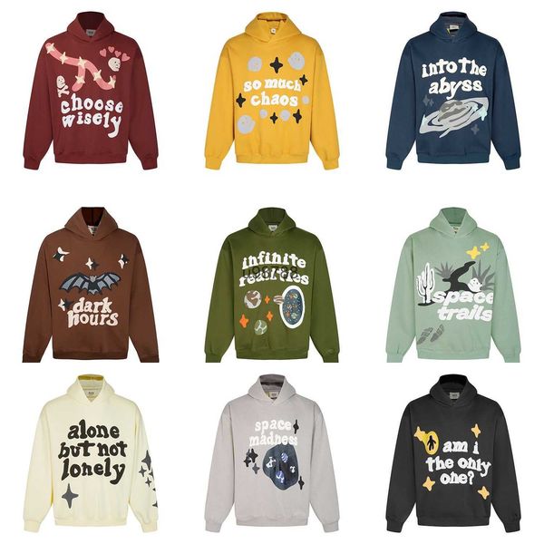 Kırık Gezegen Erkek Hoodies Tasarımcı Hoodie Bubble Mektup Baskılı Hoodies Çiftler gevşek kapüşonlu teknoloji polar kazak kazak sweatshirts Techfleece Erkek Hood