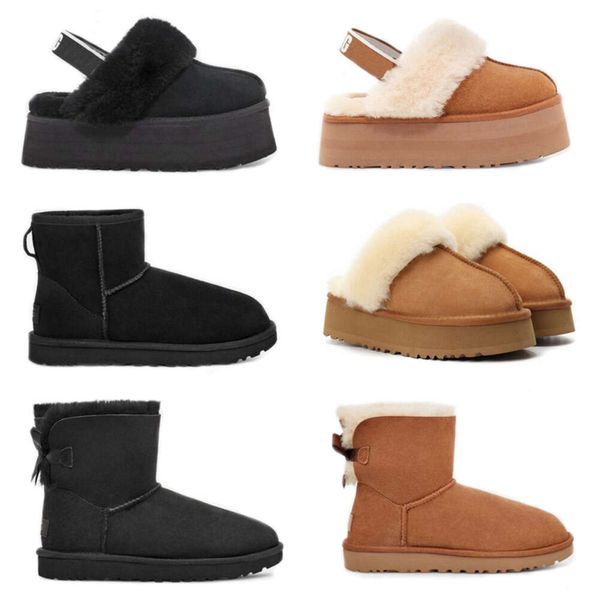 Designer fofo botas de neve mini mulheres inverno austrália plataforma ug bota pele chinelo tornozelo sapatos de lã pele de carneiro couro real marca clássica casual fora uggh