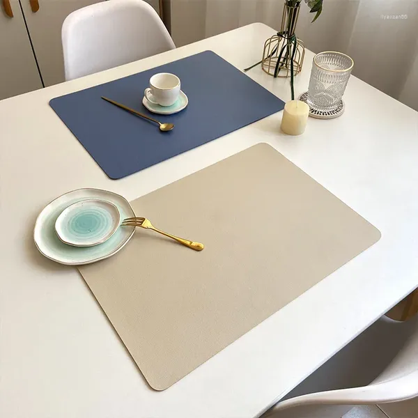 Masa Paspasları Dikdörtgen Düz Renk Placemat PVC Yıkanabilir Mat Isı Yalıtım Evi Minimalist İskandinav Dekorasyon Mutfak Malzemeleri