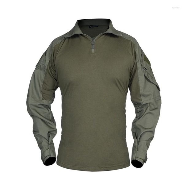 Camisetas masculinas 2023 Men Camisa tática do exército SWAT Soldados Militar Combate T-shirt Manga longa CP Camuflagem Paintball