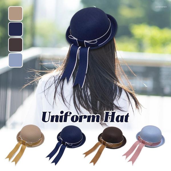 Berets Lolita Jk Uniform Bow Hat Kinder Frauen Sweet Streamer Sailor Japan Kawaii Bowknot Cute Beret Painter