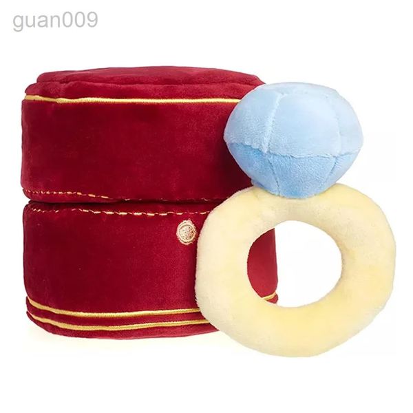 Brinquedos para cães Ins estilo caixa de anel para animais de estimação brinquedo de pelúcia amor caixa de anel de diamante cão mastigando brinquedo mordendo brinquedo de som casamento menina presente enchimento espremer brinquedo de cachorro 231116