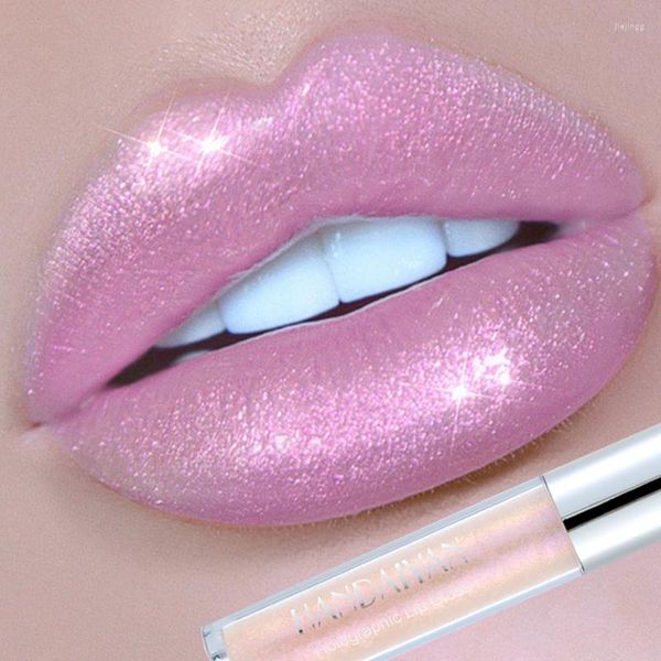 Lip Gloss 6 Cores Laser Líquido Holográfico Líquido Mermaid Pigmento Longo Glitter Glitter Lipgles impermeável Maquiagem Metálica