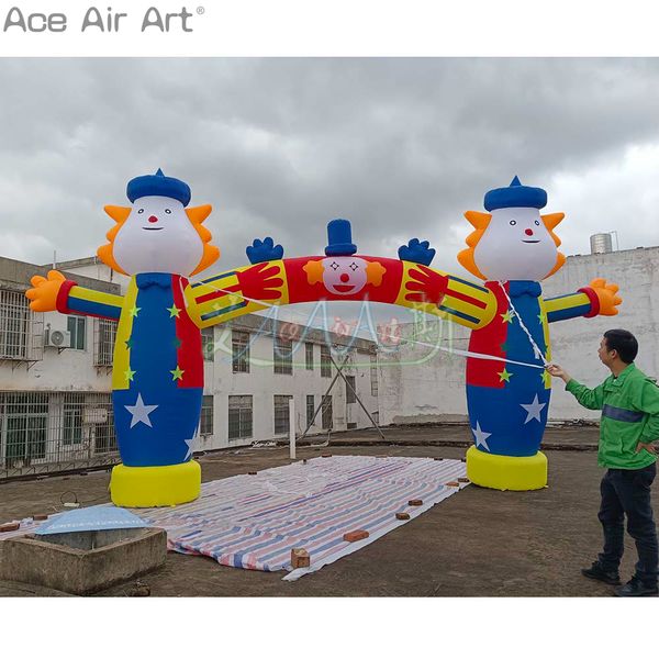 Arco gonfiabile all'aperto per l'ingresso dell'intrattenimento del circo con arco da clown con ventilatore gratuito per decorazioni o eventi