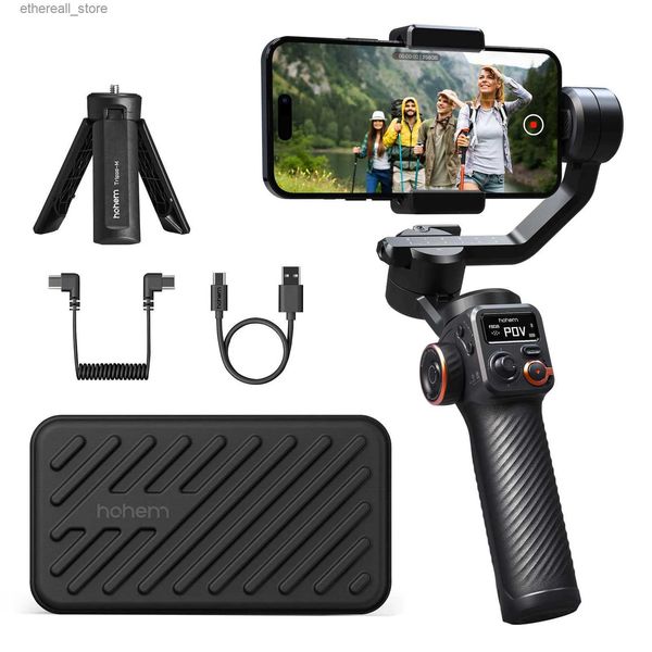 Stabilizatörler ISTEADE M6 KIT Akıllı Telefon Elde Gimbal Sabitleyici Selfie Tripod AI Manyetik Dolgu Işığı Video Kayıt için Flaş Q231116