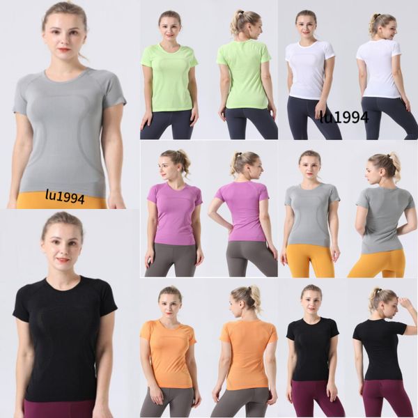 2023 Yoga LU-2.0 Swiftly Tech T-shirt da yoga senza cuciture a maniche corte da donna Slim Fit Camicia sportiva leggera ad asciugatura rapida Wicking Knit Fitness Traspirante LL