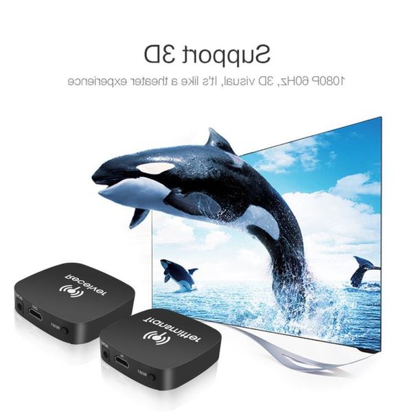 Freeshipping Audio Video 24/5GHZ 1080P HD-MI Extender WiFi Kablosuz Verici ve Alıcı Blu-Ray Player DVD Oyuncu PC WUAO için 10m 10m