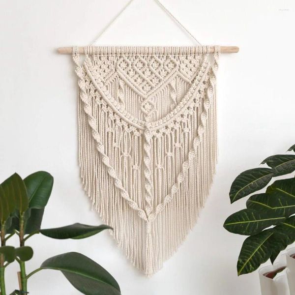 Tapeçarias nórdicas simples tapeçaria artesanal borla macrame boho arte parede pendurado para sala de estar casar decoração de casa z093