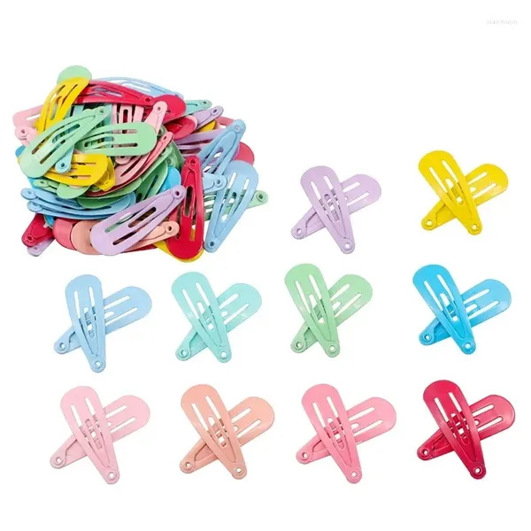 Acessórios de cabelo 50 pçs / caixa mini clipes criança metal hairgrip cor sólida crianças snap hairpins bebê barrettes colorido