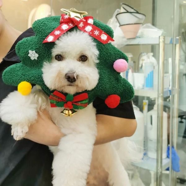 Abbigliamento per cani Cappello natalizio per animali domestici Decorazione natalizia Puntelli Cucciolo Gatto Albero Cappuccio Po Bichon Teddy Accessori carini