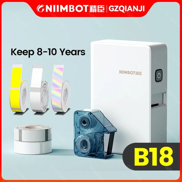 Fitas de impressora ** Niimbot D11 B18 Mini Label Maker Impressora de etiquetas de transferência com fita de cor branca Papéis PET mantêm máquina de 8 a 10 anos 231116