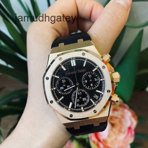 AP Swiss Luxury Watch Orologio da uomo Royal Oak Serie 26240or Oro rosa Piastra nera Cintura da uomo Moda Tempo libero Affari Sport Indietro Trasparente Orologio da polso meccanico