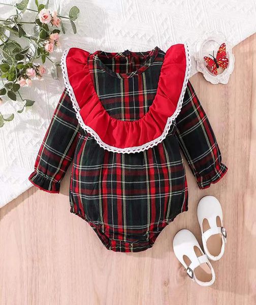 Rompers doğumlu kız bebek Noel giyim uzun kollu kış çocuk moda sevimli pamuk butik tulum 231115