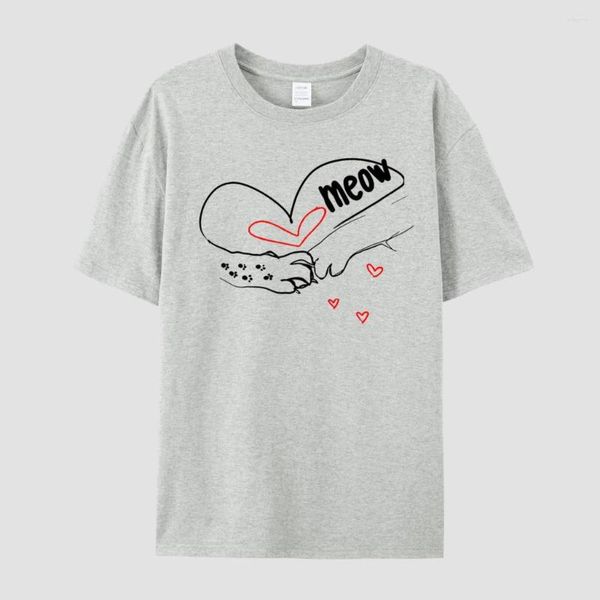 T-shirt da uomo TARCHIA Summer Graphic Shirt Men Cotton Meow Camisetas T-shirt 2023 T-shirt casual manica corta oversize