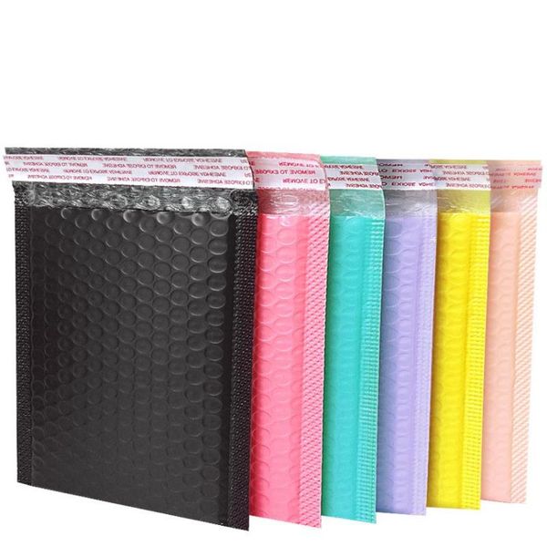 Aufbewahrungstaschen Bubble Mailers Rosa Poly Mailer Selbstversiegelung Gepolsterte Umschläge Geschenk Schwarz Blau Rosa Grün Verpackungsumschlag für Buch Hqhwg