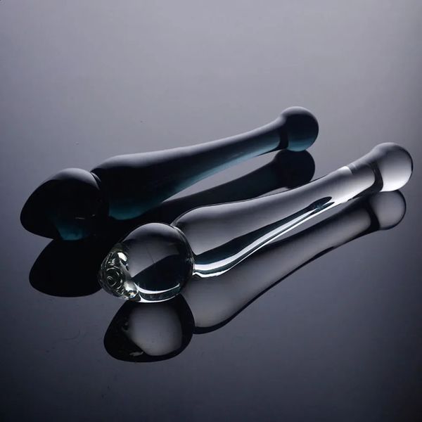 Brinquedos anais 22cm vidro grande cabeça butt plug cristal vibrador sheer devido dong bala anal brinquedos sexuais produtos adultos para mulheres homens masturbação 231116