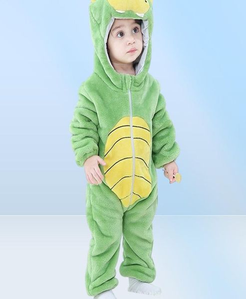 Baby Mädchen Jungen Kleidung Dinosaurier Baby Strampler Pyjamas Löwe Kapuze Mameluco Bebe Winter Tierkostüme Roupa de Bebe Drop 28477491