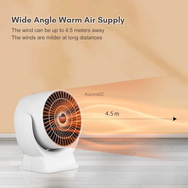 Aquecedores de espaço 800W Aquecedor elétrico Ventilador de mesa Ventilador de ar quente Aquecedores de velocidade Aquecedor de inverno Aquecedor de dormitório estudantil para escritório doméstico YQ231116