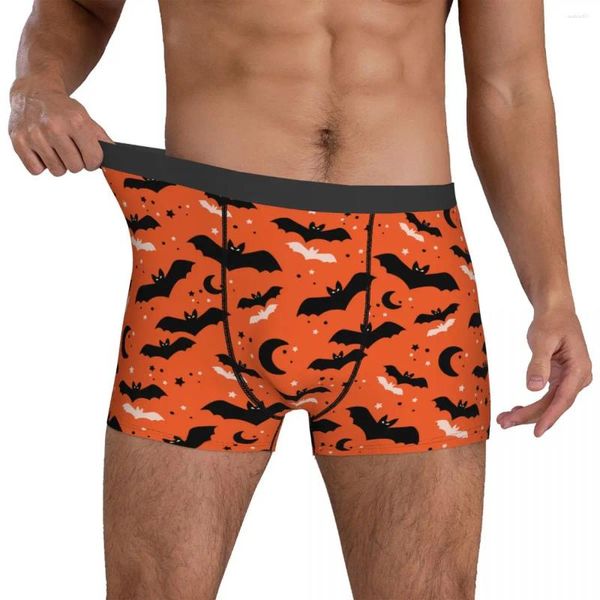 Cuecas bat vector padrão roupa interior estilo halloween calcinha masculina personalizado sexy macio boxershorts trenky boxer breve tamanho grande