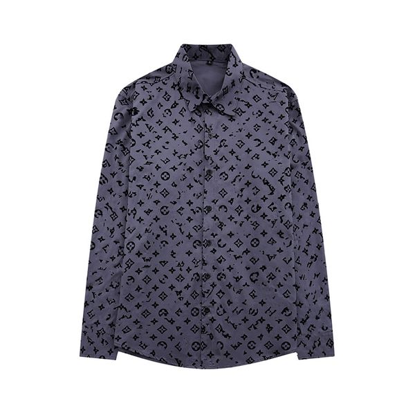 Camicia a maniche lunghe Camicie eleganti da uomo di lusso firmate Camicia da ricamo casual da uomo a maniche lunghe da uomo Primavera Autunno Colletto flessibile elasticizzato m-3xl