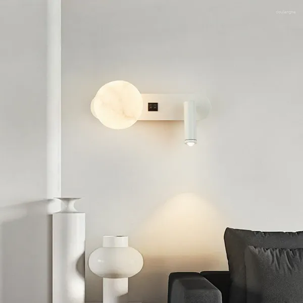 Lampada da parete Nordico moderno semplice sfera rotonda con faretti lettura atmosfera comodino camera da letto in famiglia