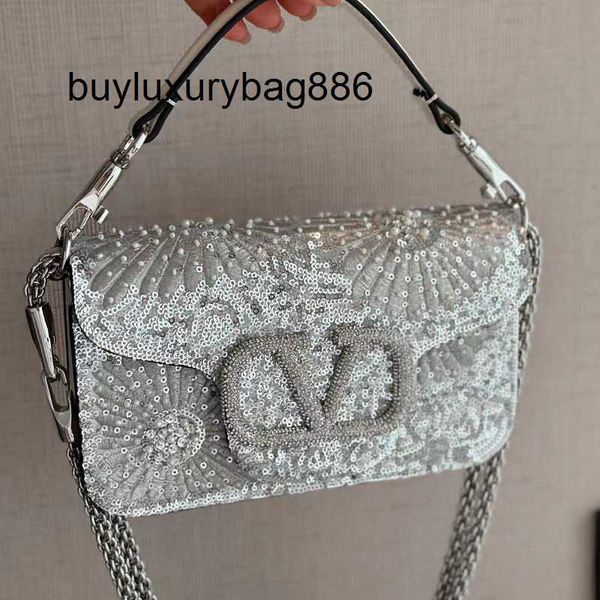 Luxus-Taschen, 3D-Perlen-Handtasche, neue, mit Diamanten besetzte kleine quadratische Tasche, Handtaschenkette, Damen-Einschulter-tragbare Umhängetasche, modischer Trend, handgefertigte Perlenstickerei