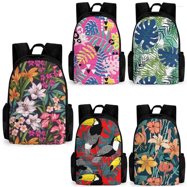 Mochila Floral Ajustável Viagem Personalizada Impressão Designer Bolsa Multifuncional Satchel Alças de Ombro Respiráveis