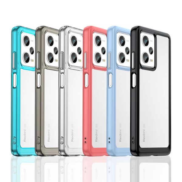 Per Xiaomi Redmi Note 12Pro Custodia antiurto per paraurti in TPU acrilico trasparente rigido per Redmi Note 12 Pro 11 Pro Plus 11S 11T Cover posteriore