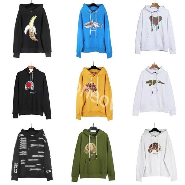 Designer-Hoodie, modische Sweatshirts, Palmen, gebrochener Schwanz, Hai, Buchstaben, Flock-Stickerei, lockerer, entspannter Herren- und Damen-Kapuzenpullover, lässige Pulloverjacke, Engelshemden