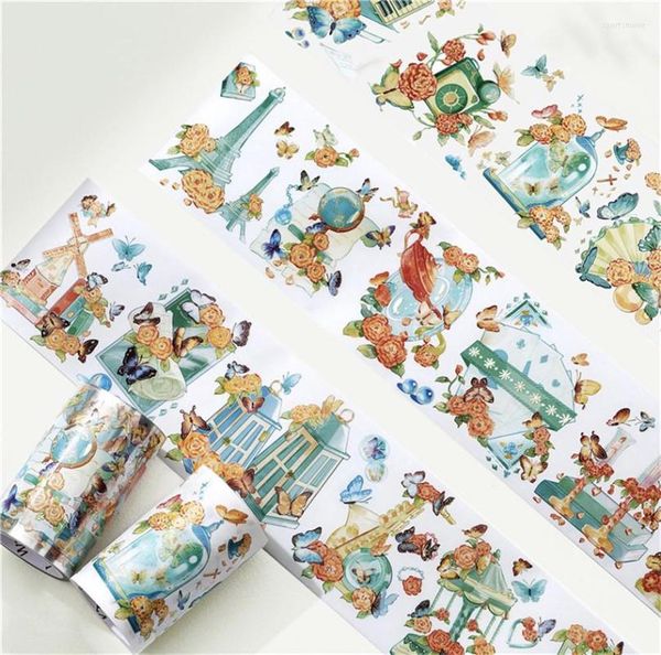 Confezione regalo Nastro in PET Washi con farfalla floreale musicale sognante per la creazione di biglietti Adesivo decorativo per scrapbooking fai-da-te