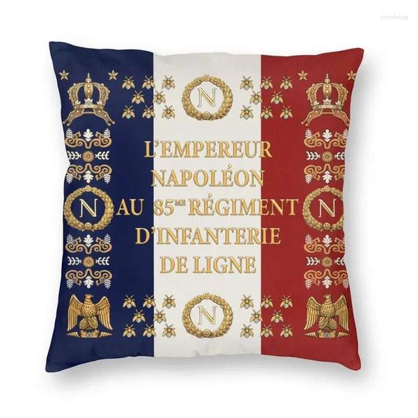 Travesseiro Napoleônico Francês 85º Bandeira Regimental Capa França Fleur De Lis Floor Case para Sala de estar Fronha Decoração de Casa